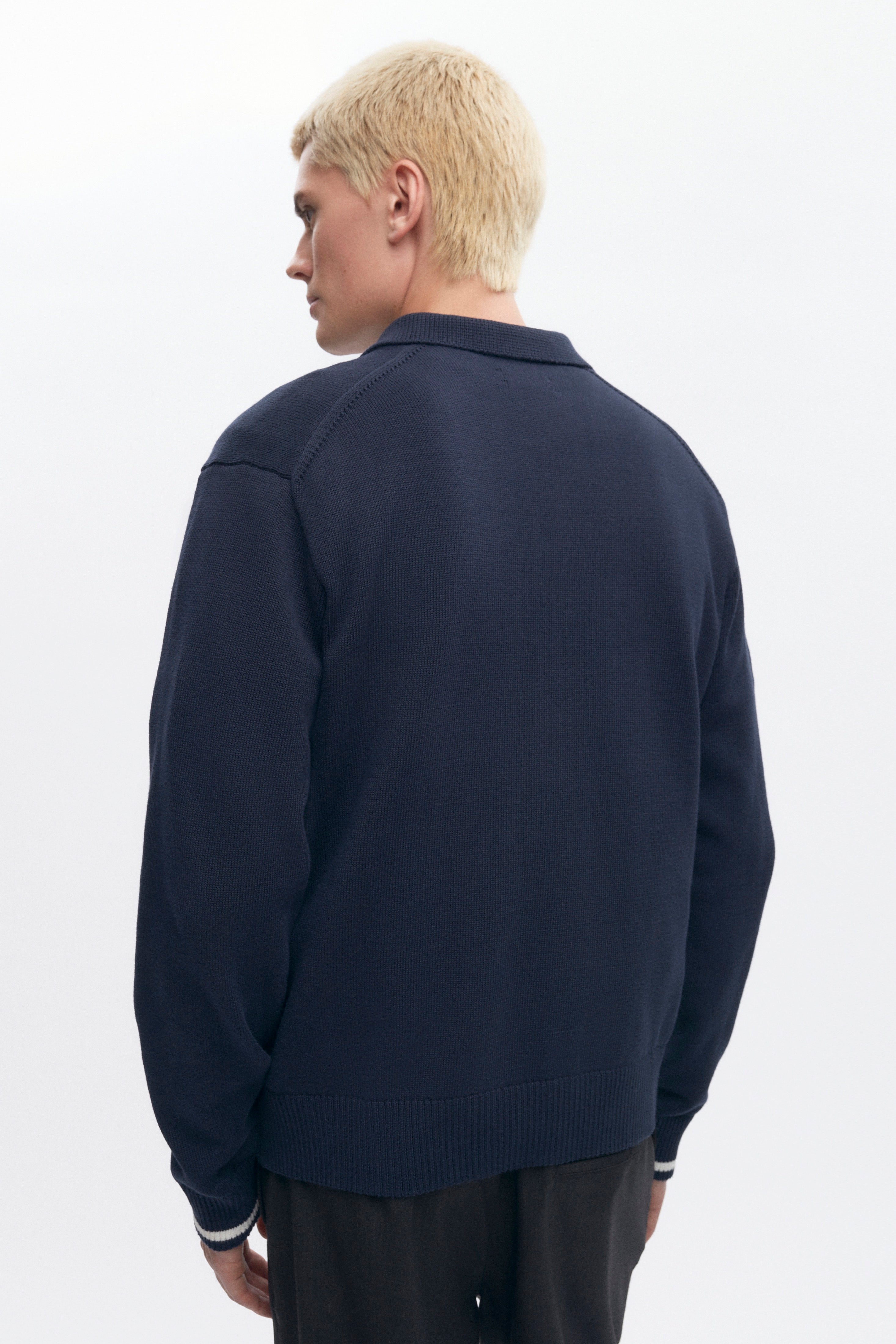 Embroidered Quarter Zip Sweater