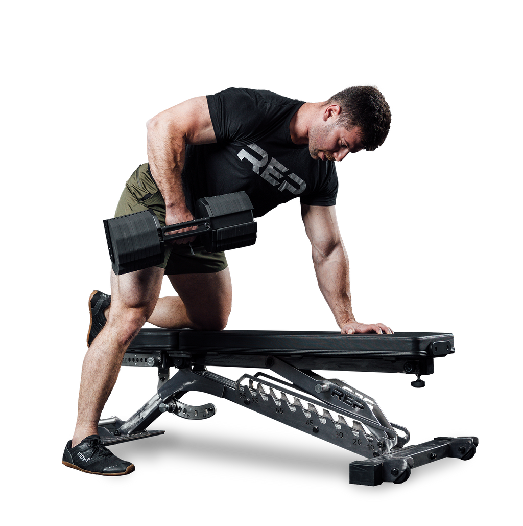 REP x PÉPIN FAST Series adjustable dumbbells with cradles