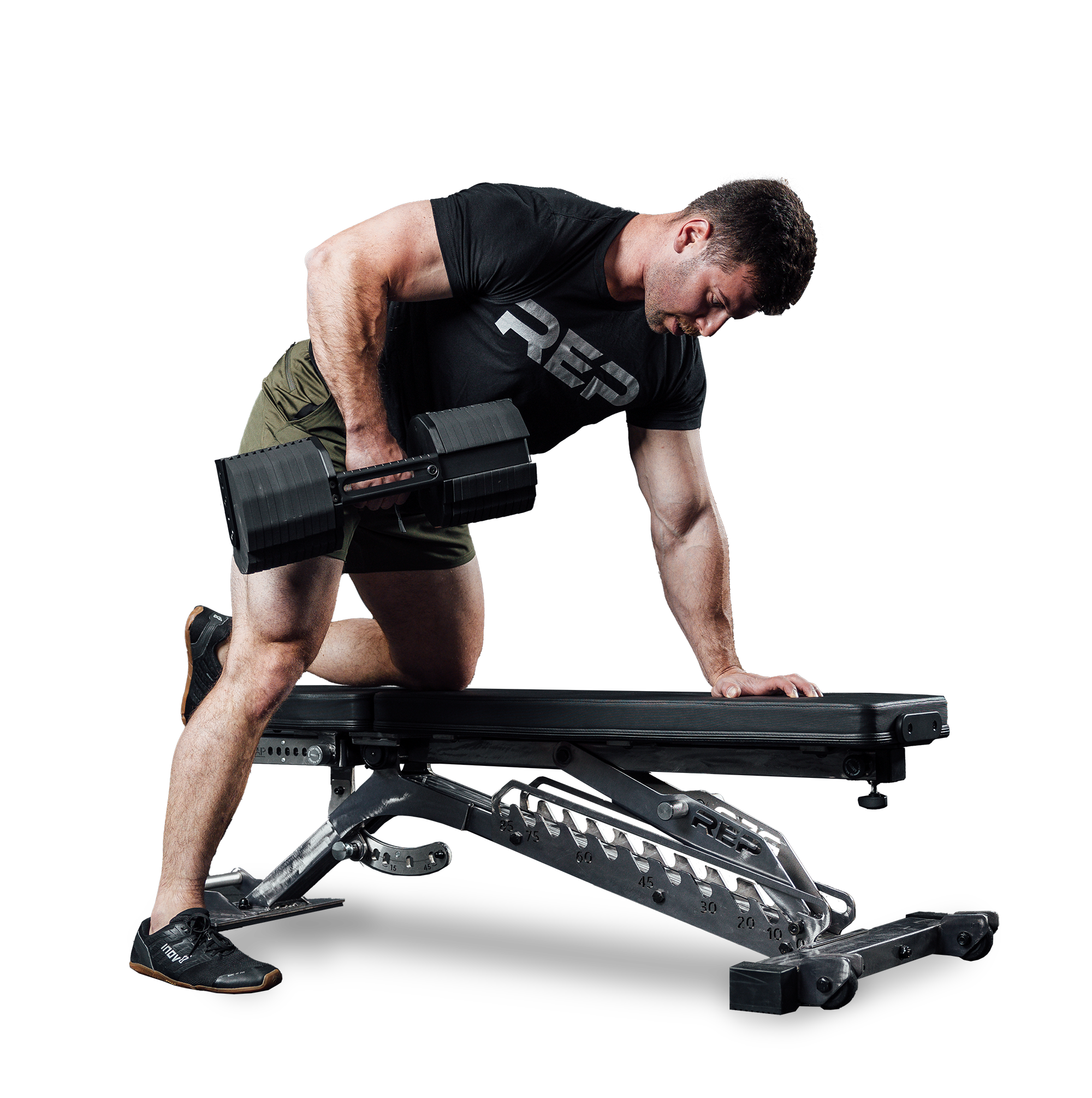 REP x PÉPIN FAST Series adjustable dumbbells with cradles